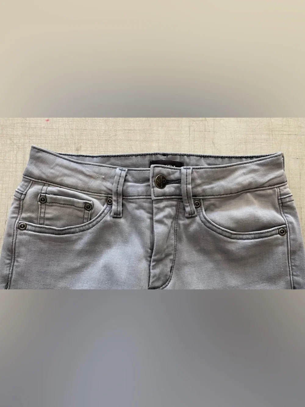 NYDJ Gray Straight Leg Jeans - Neutral Gray - Picture 7 of 14